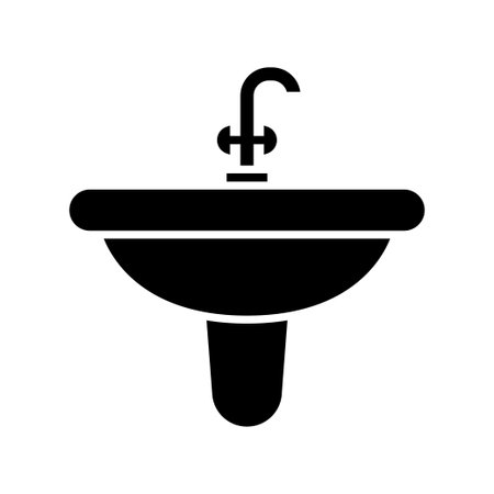 Modern bathroom sink icon silhouette. Vector illustrationのイラスト素材