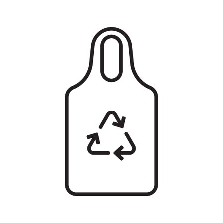 Reusable shopping bag with recycle symbol, eco-friendly conceptのイラスト素材
