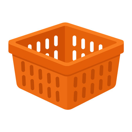 Orange Container Box for Storage or Shopping, Isolated on White, vector illustrationのイラスト素材