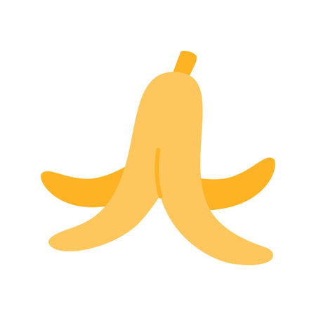 Yellow banana peel isolated on white backgroundのイラスト素材