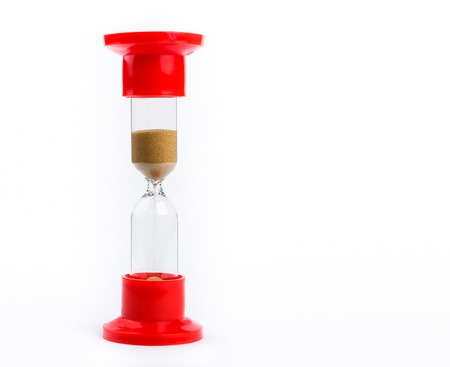 hourglass started the countdown isolated on white background