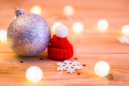 Red hat. Christmas ball. New year.Christmas.の写真素材