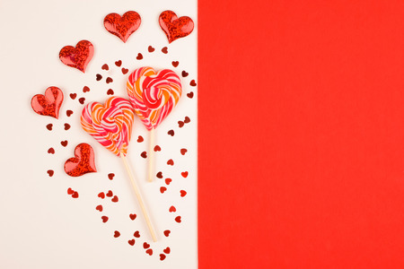 Two candy in the form of a heart.の写真素材
