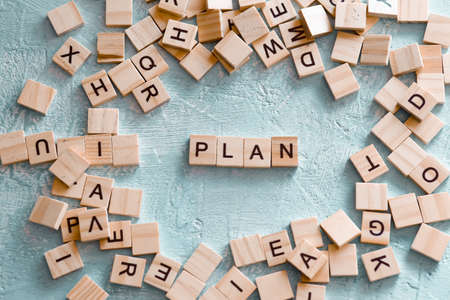 planning concept. Plan, action, goal sequence of actions. clear algorithm. The need for new tactics and strategies, a business idea.の写真素材