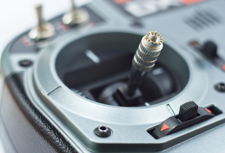 close up toy transmitter stick and switches
