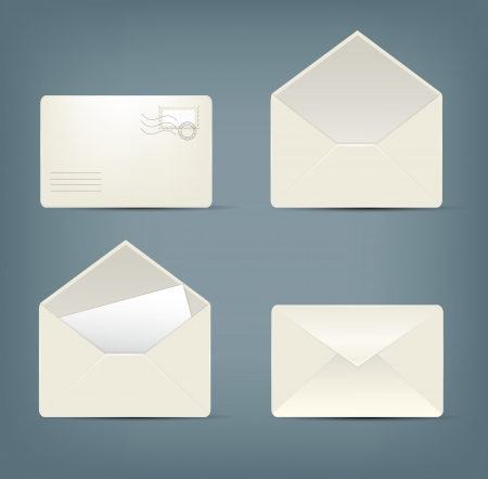collection of envelopes in different states のイラスト素材