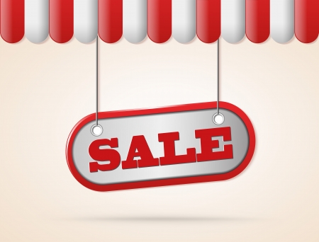 shop roof with sale metal sign  illustrationのイラスト素材