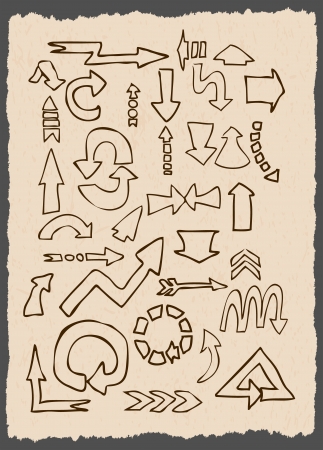 arrows different shape hand draw のイラスト素材