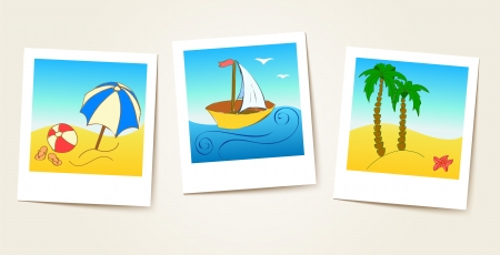 beach photo cards のイラスト素材
