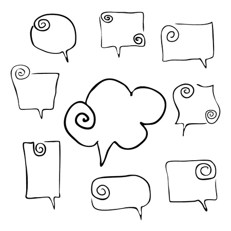 speeches twisted hand draw on white  のイラスト素材