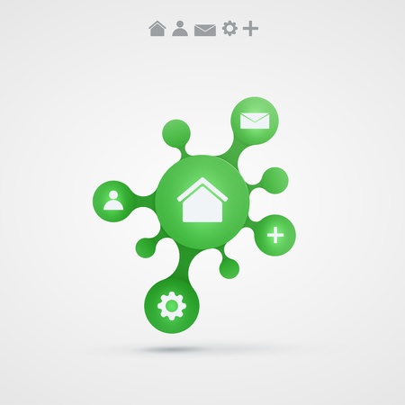 abstract vector background with infographic green design  illustrationのイラスト素材