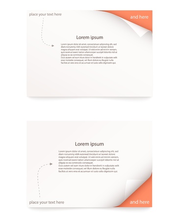 orange paper card with curled cornerのイラスト素材