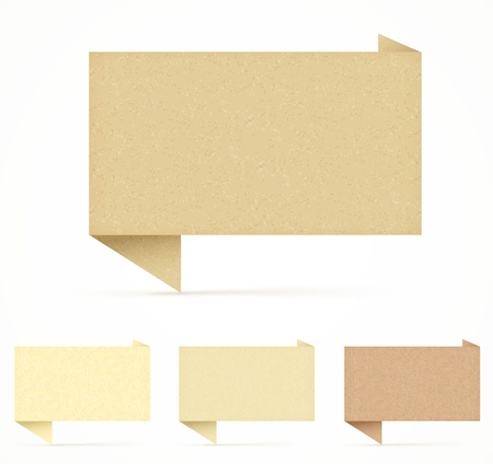 recycled paper origami speech bubble setのイラスト素材