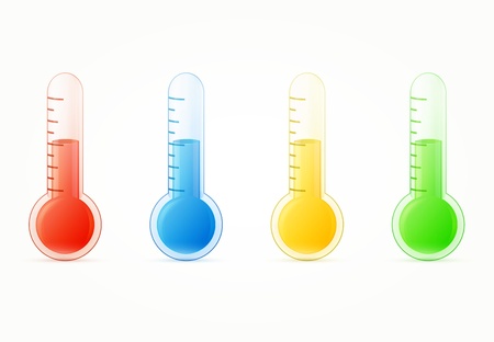 thermometers colorful set  illustration