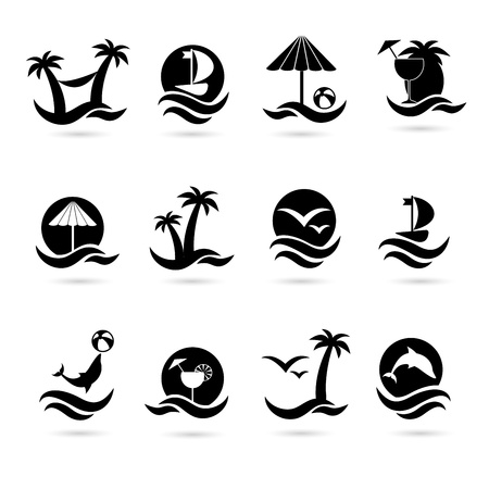 beach icons のイラスト素材