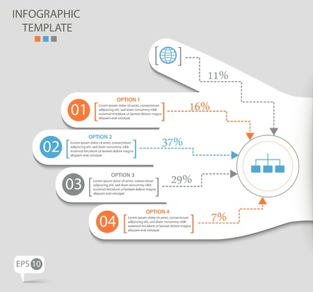 infographic options with abstract hand のイラスト素材