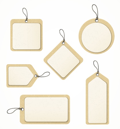set of paper labels のイラスト素材