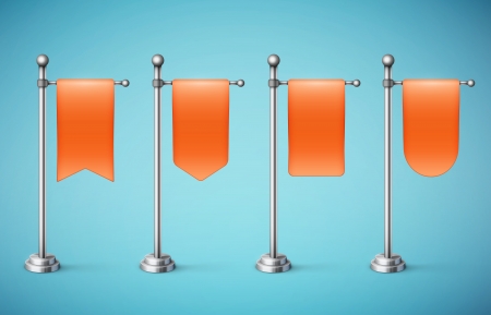 red template flags eps10 detailed vector illustrationのイラスト素材