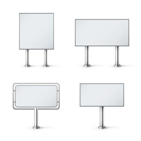 set of blank realistic billboards eps10 vector illustrationのイラスト素材