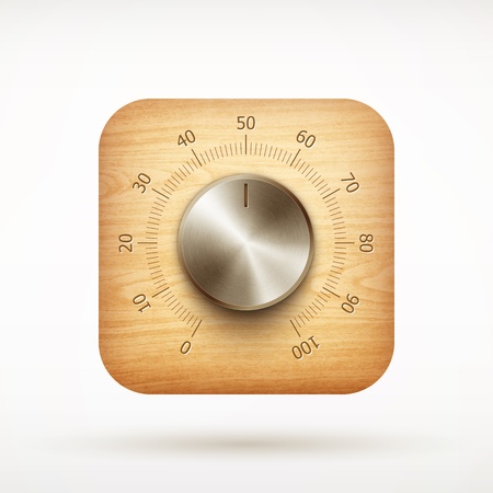 music metal volume knob app icon on rounded corner square illustrationのイラスト素材