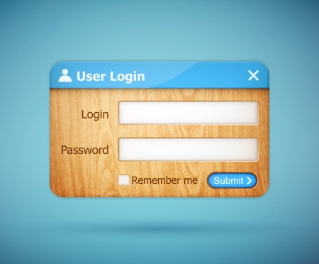 blue color wooden login formのイラスト素材