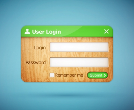 green color wooden login form のイラスト素材