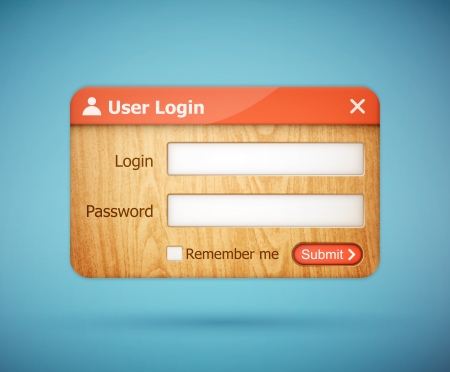 red color wooden login form のイラスト素材