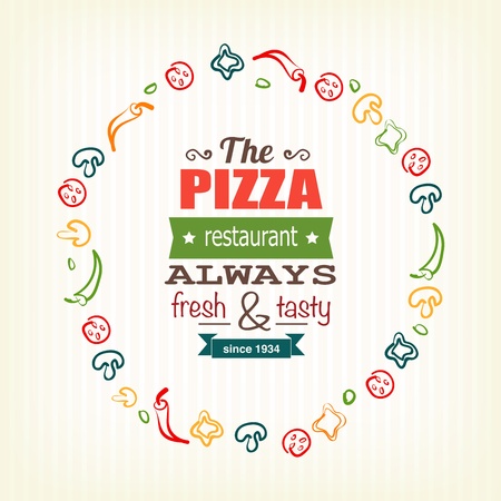 pizza design template for menu, banner, advertising etc のイラスト素材