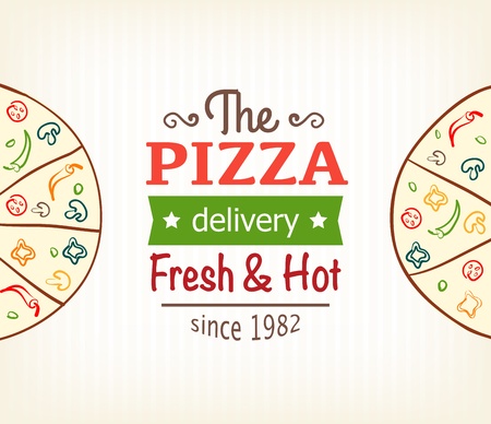 pizza design template for menu, banner, advertising etc のイラスト素材