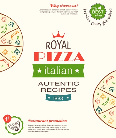 pizza design template for menu, banner, advertising etc のイラスト素材