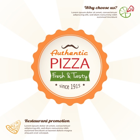 pizza design template for menu, banner, advertising etc のイラスト素材