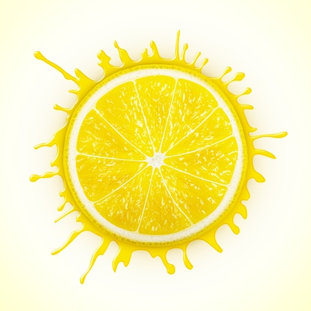 fresh lemon with splash のイラスト素材