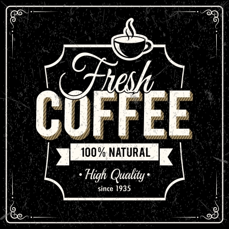 Vintage coffee poster with grunge effectsのイラスト素材