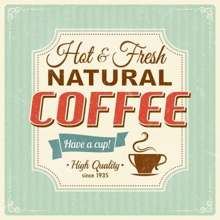 Vintage coffee poster with grunge effects のイラスト素材