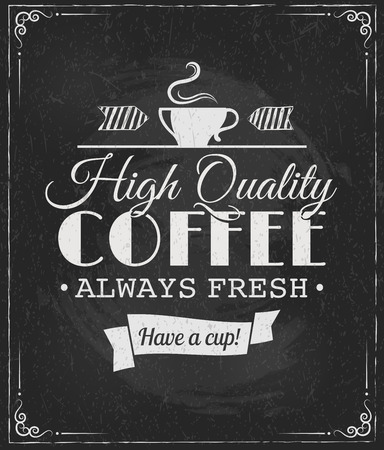 coffee label on chalkboard eps10 vector illustrationのイラスト素材