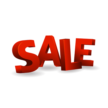 3D red text sale. Vector illustrationのイラスト素材