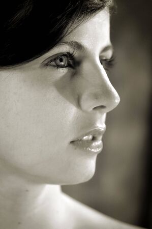 Beautiful young girl's faceの写真素材