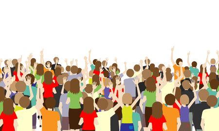 Illustration of the back of many spectatorsのイラスト素材