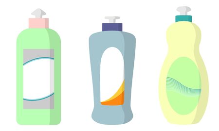 Set of dishwashing detergent illustrationsのイラスト素材