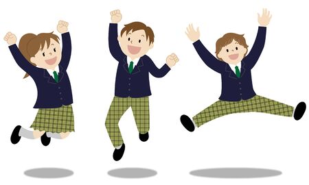 Students who are happy to passのイラスト素材