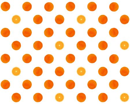 Illustration of seamless orange pattern (watercolor style)