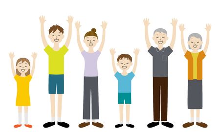 Illustration Set of 3 Generation Family (Hooray!)の販売画像