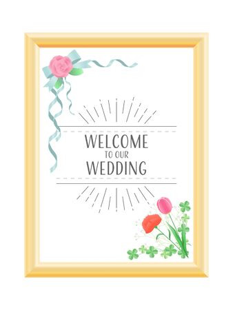 Illustration of wedding welcome boardのイラスト素材