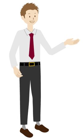 Illustration of a businessman standing (guidance pose)のイラスト素材