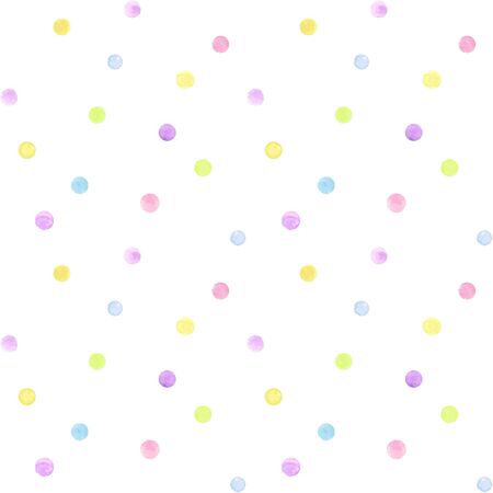 Watercolor polka dot (seamless pattern)のイラスト素材