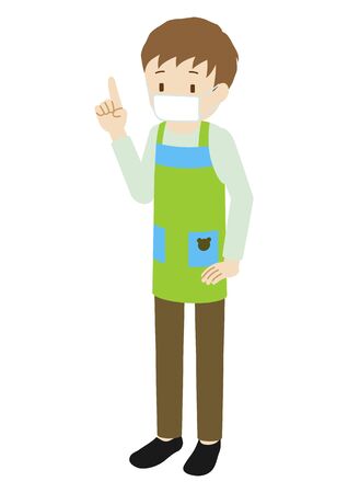 Illustration of a male nursery teacher standingのイラスト素材