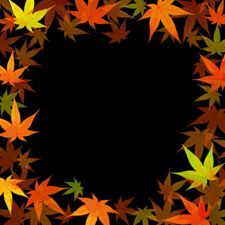 Autumn background illustration (vector, autumn leaves, frame)のイラスト素材