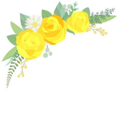 Rose flower arrangement illustration (white background, vector, cut out)のイラスト素材