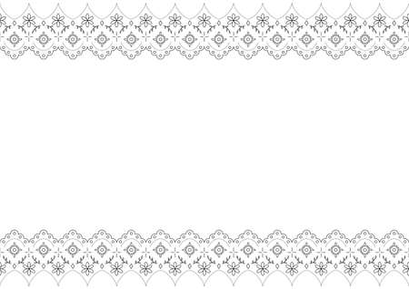 Seamless frame material with lace motif illustration (vector, cut out)のイラスト素材