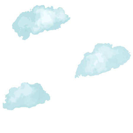Illustration of clouds (white background, vector, cut out)のイラスト素材